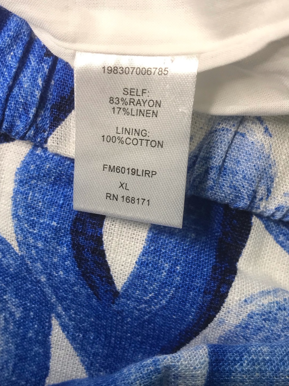 💙🤍 Farmers Market Blue & White Scroll Print Shorts | Size XL 🤍💙 - Picture 4 of 4